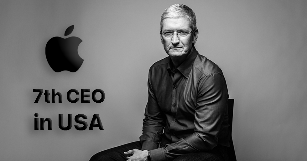 تیم کوک در میان پردرآمدترین مدیران آمریکا | مدیرعامل اپل هفتم شد
