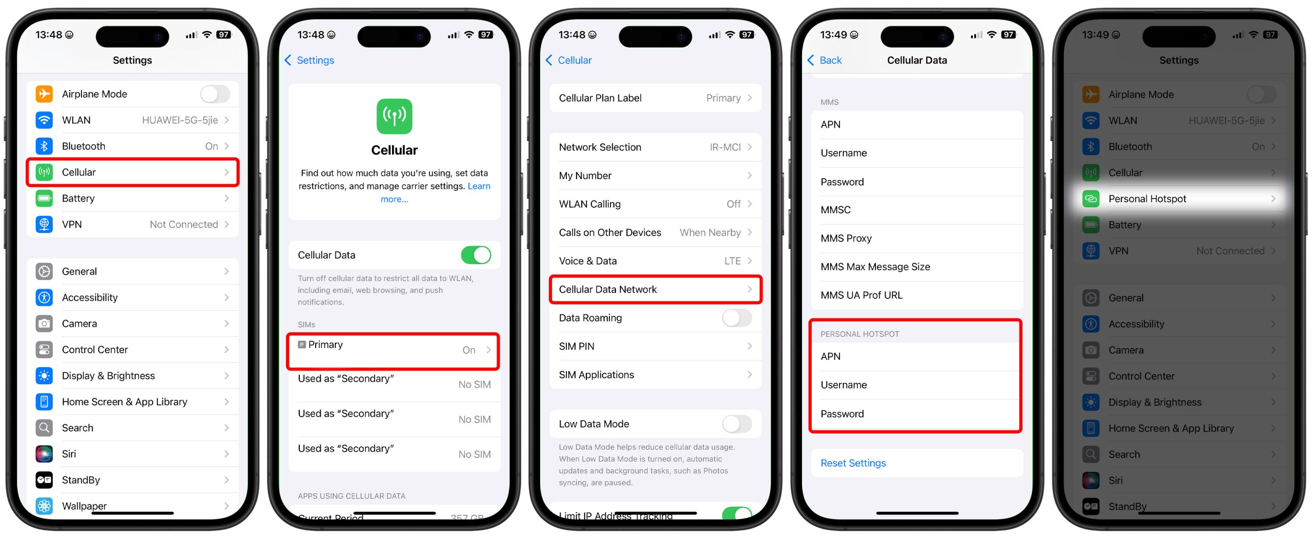 رفع مشکل عدم نمایش هات اسپات در گوشی آیفون