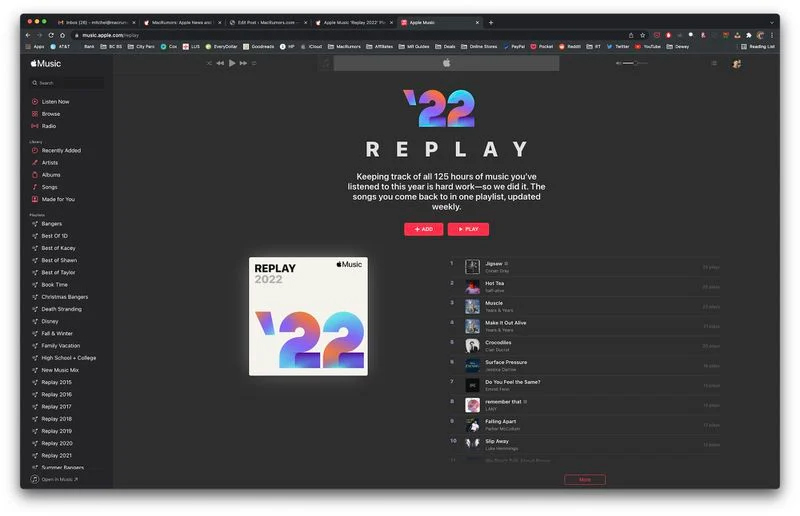 لیست پخش Replay 2022 اپل موزیک اکنون در دسترس است