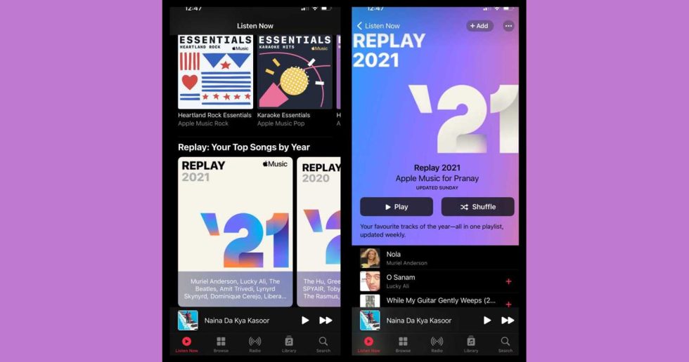 نحوه یافتن پلی لیست آهنگ‌ها و آلبوم‌ها در Apple Music Replay 2021