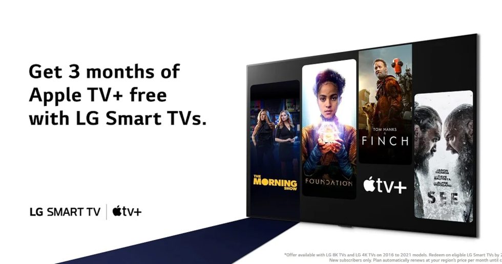 سه ماه اشتراک رایگان اپل تی وی پلاس برای دارندگان تلویزیون‌های هوشمند ال جی