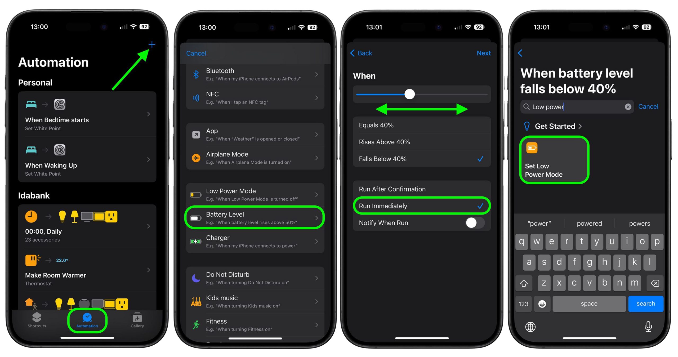 فعال سازی اتوماتیک حالت Low Power Mode