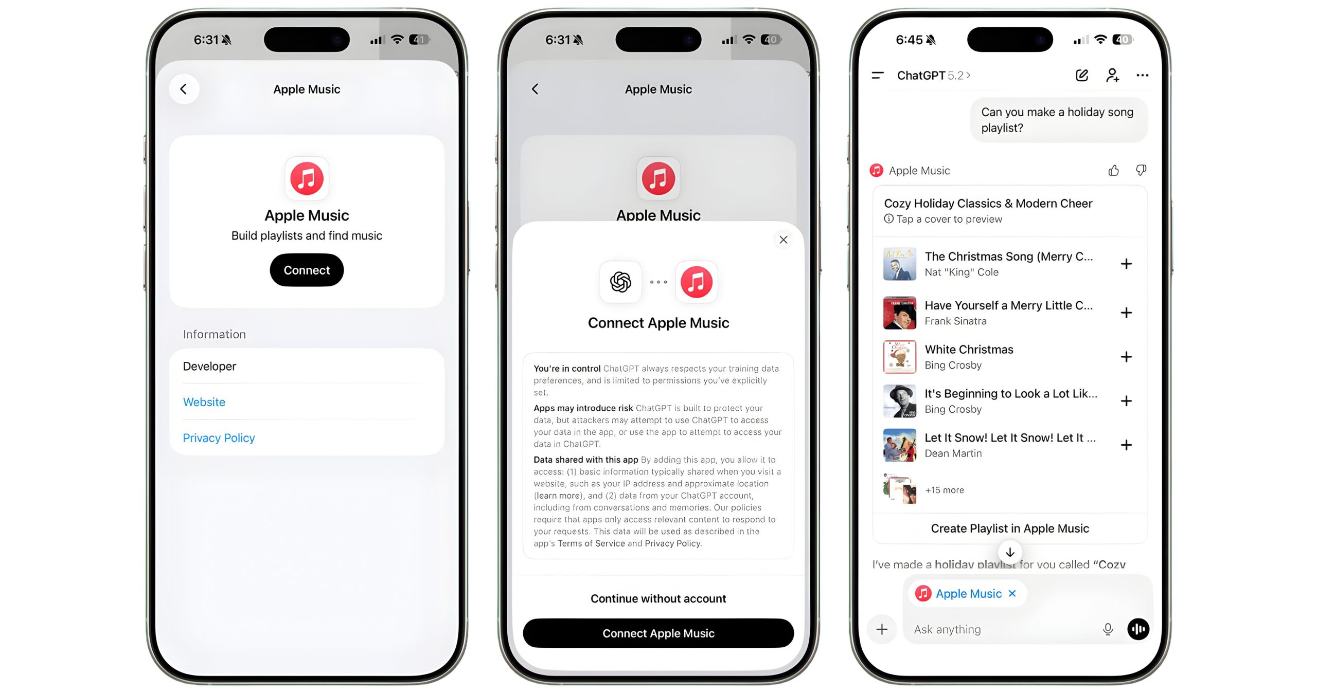 اتصال Apple Music به ChatGPT