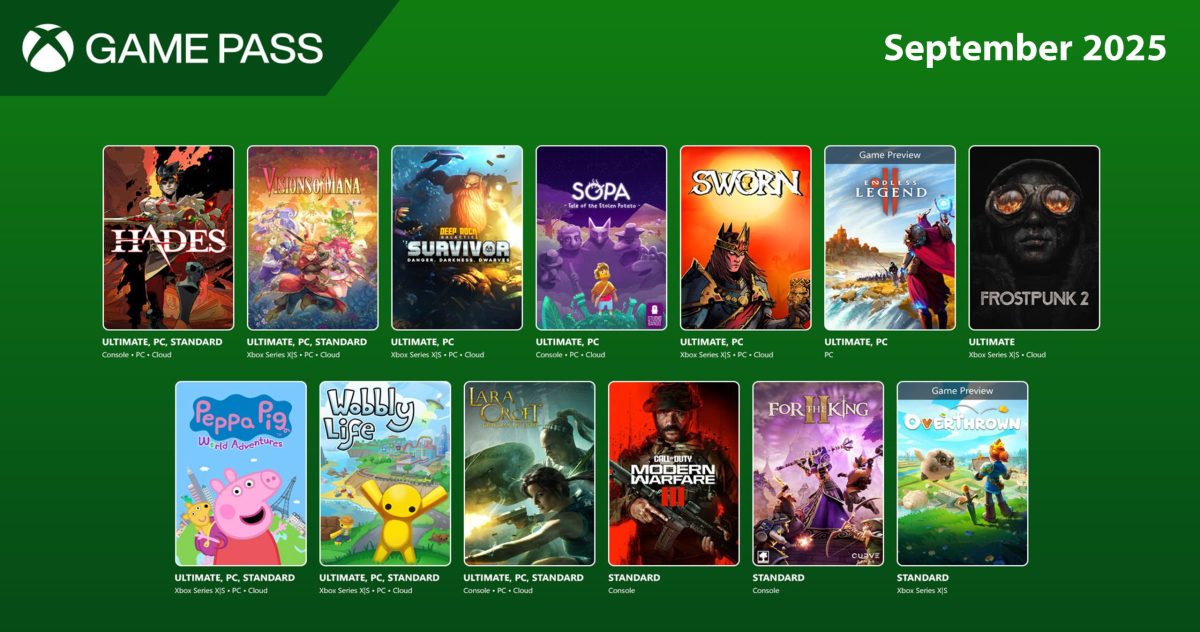 بازی های Xbox Game Pass September 2025