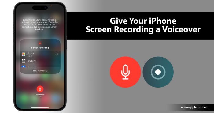 آموزش صداگذاری در Screen recording گوشی آیفون اپل