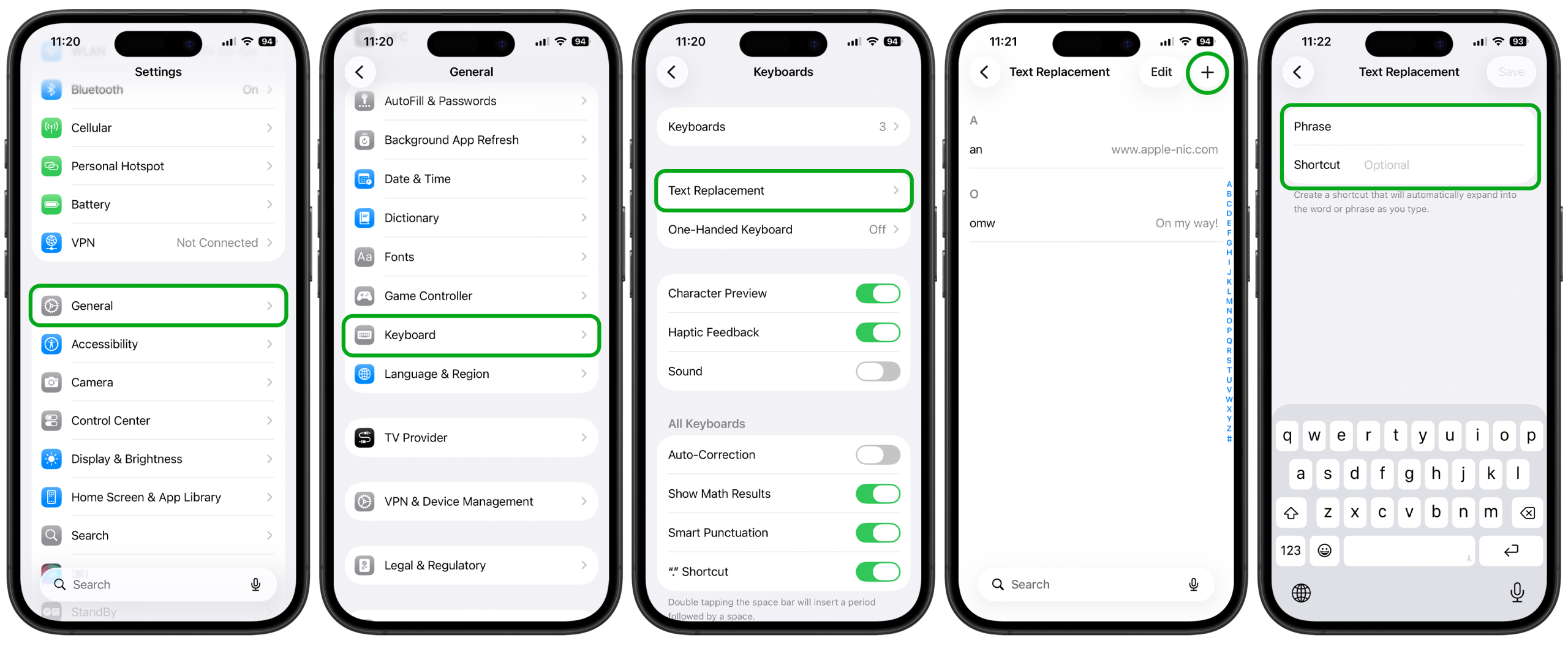 آموزش فعالسازی Text Replacement در آیفون و آیپد