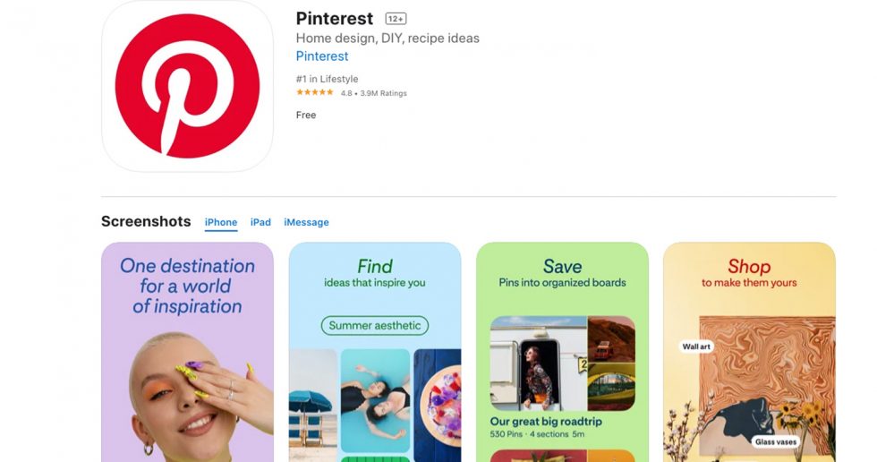 دانلود نرم‌افزار پینترست Pinterest برای آیفون و آیپاد