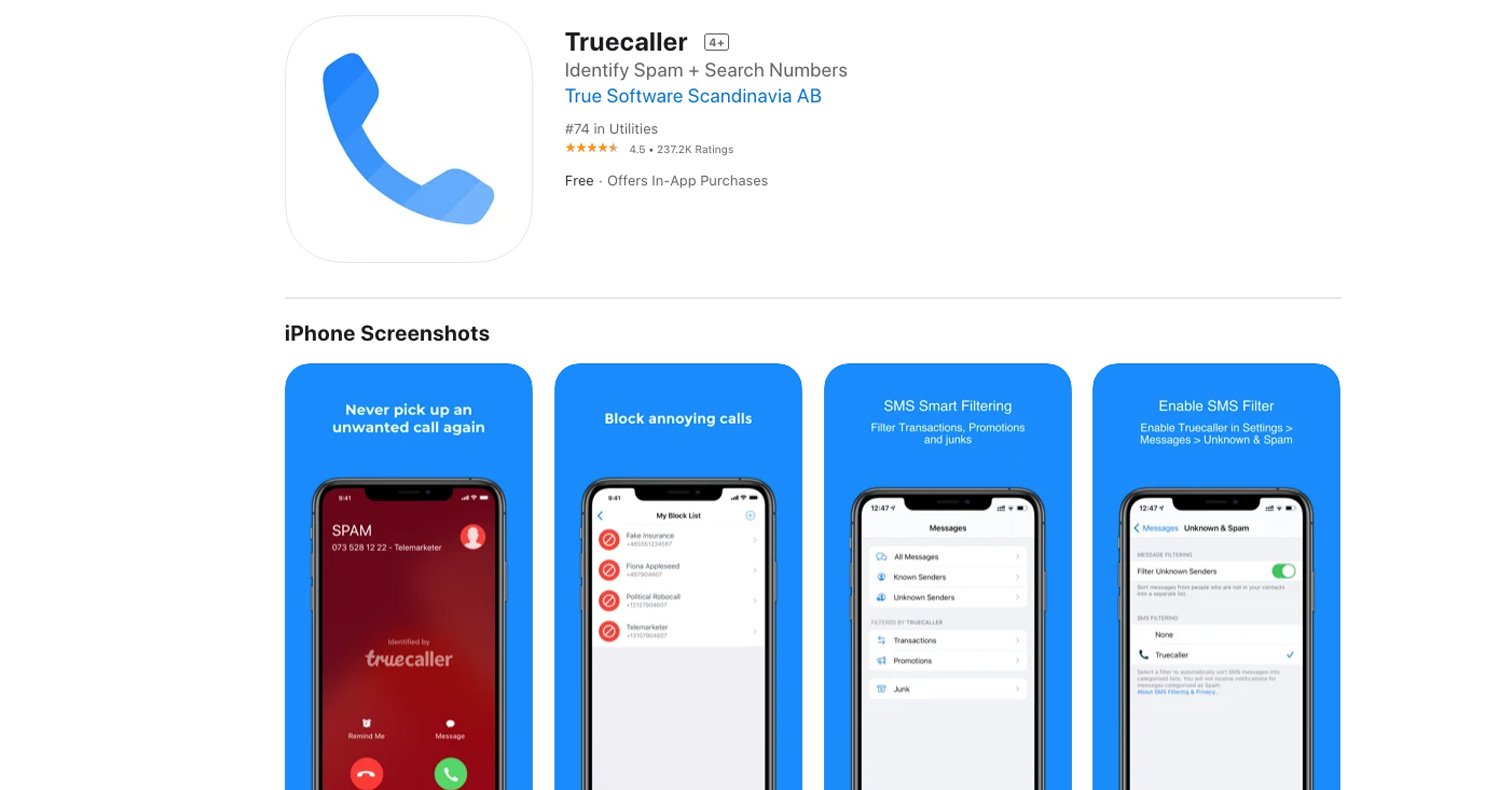 دانلود نرم‌افزار Truecaller برای آیفون، آیپاد و آیپد