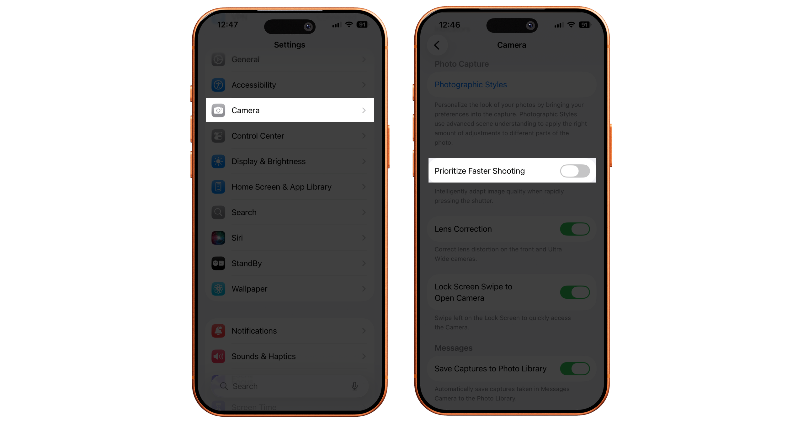 خاموش کردن Prioritize Faster Shooting