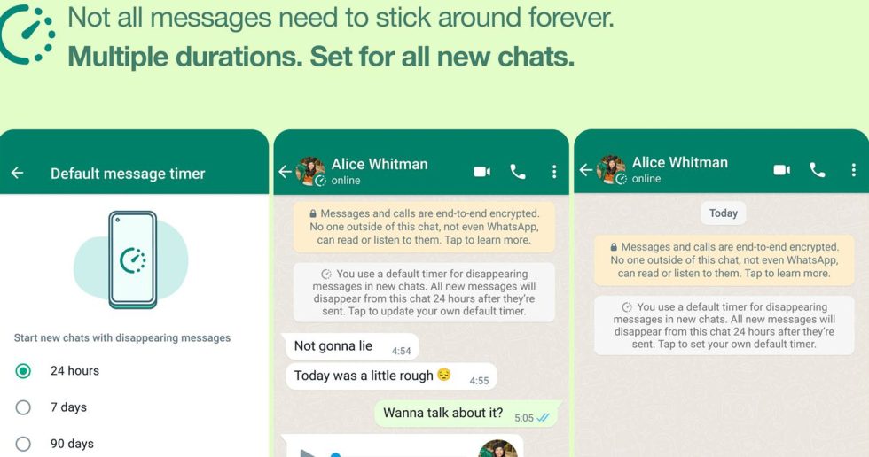 امکان ارسال پیام با تاریخ انقضا به نسخه جدید واتساپ آیفون اضافه شد
