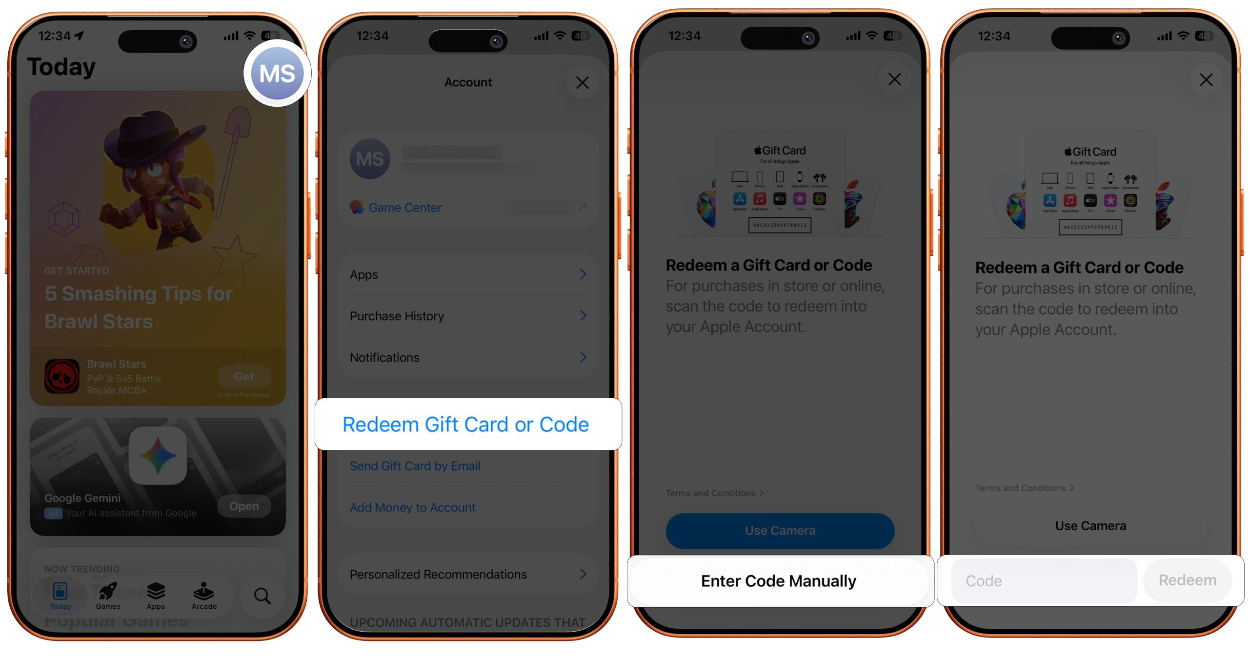 نحوه وارد کردن گیفت کارت اپل در آیفون و آیپد