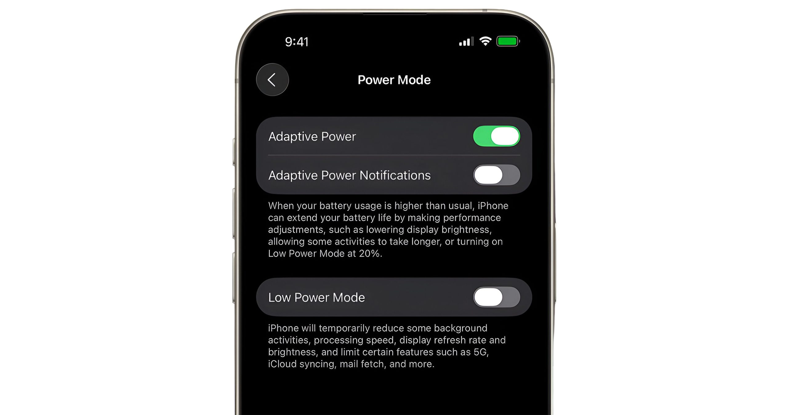 معرفی حالت جدید Adaptive Power Mode
