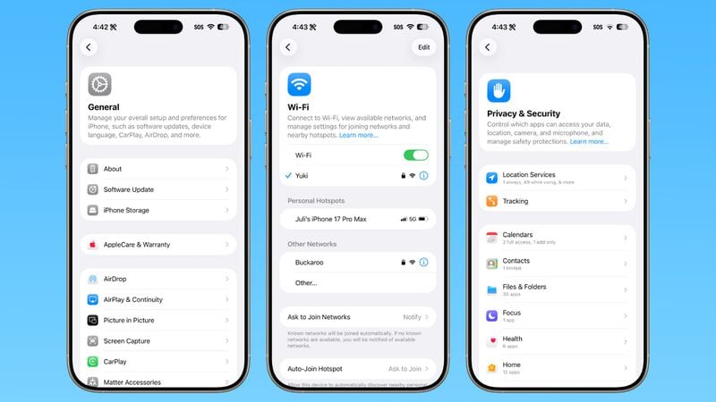 iOS 26.1 آپدیت جدید با تنظیمات پیشرفته و بهبود امنیت  گوشی آیفون 