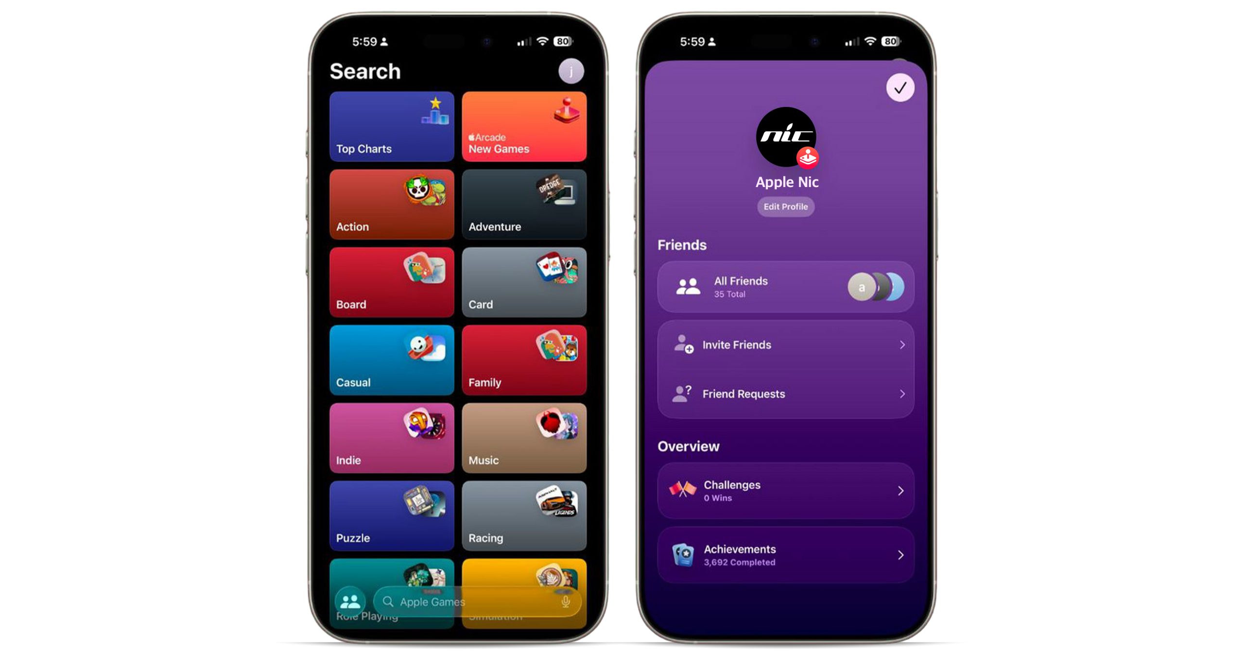 امکانات اپلیکیشن Games در iOS 26