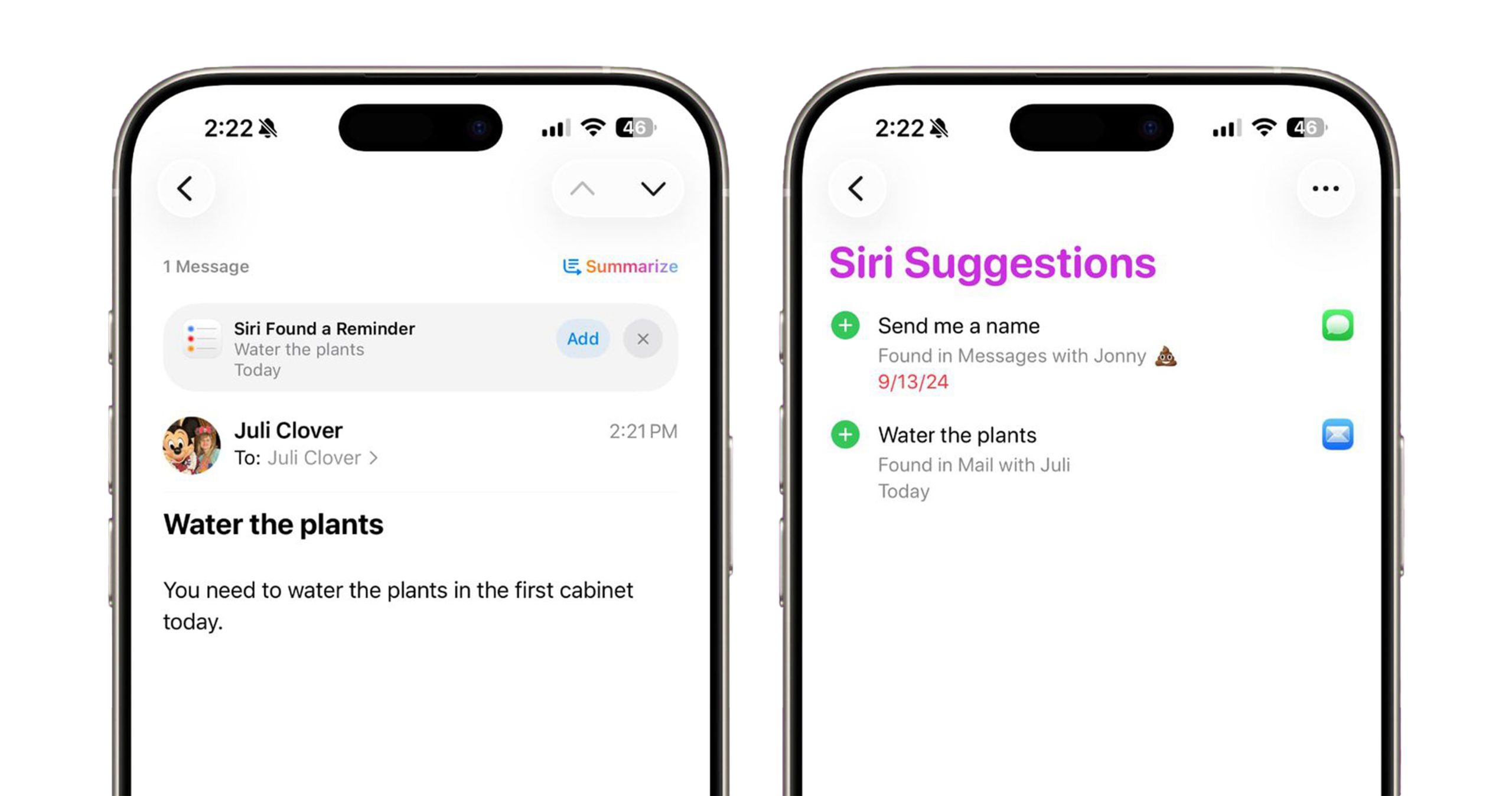پیشنهادهای Siri در اپلیکیشن Reminders آیفون در iOS 26