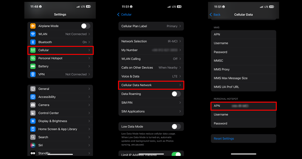 iPhone Hotspot APN Set