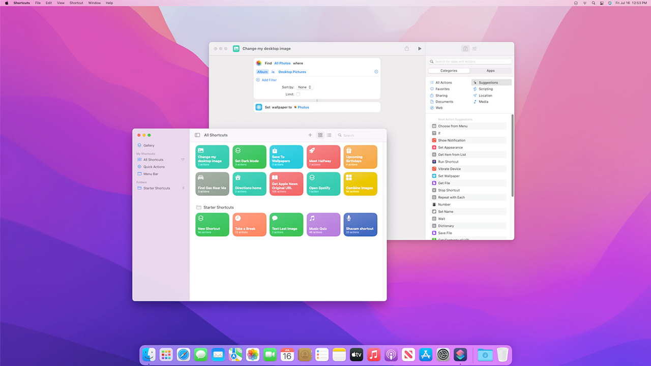 اپلیکیشن Shortcuts به مک او اس مانتری اضافه شد