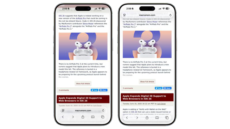 ویژگی های جدید iOS 26 در اپلیکیشن سافاری آیفون